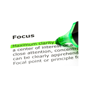 Newspaper clipping image about focus that results in maximum clarity when networking planning