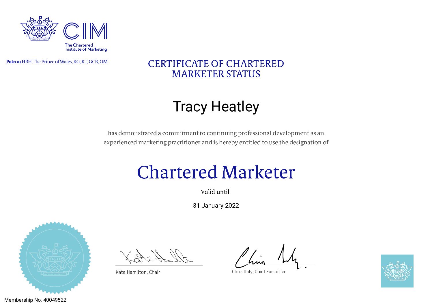 Tracy Heatley Chartered Marketer