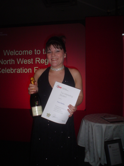 Tracy Heatley With Her CIM Award Certificate in 2007