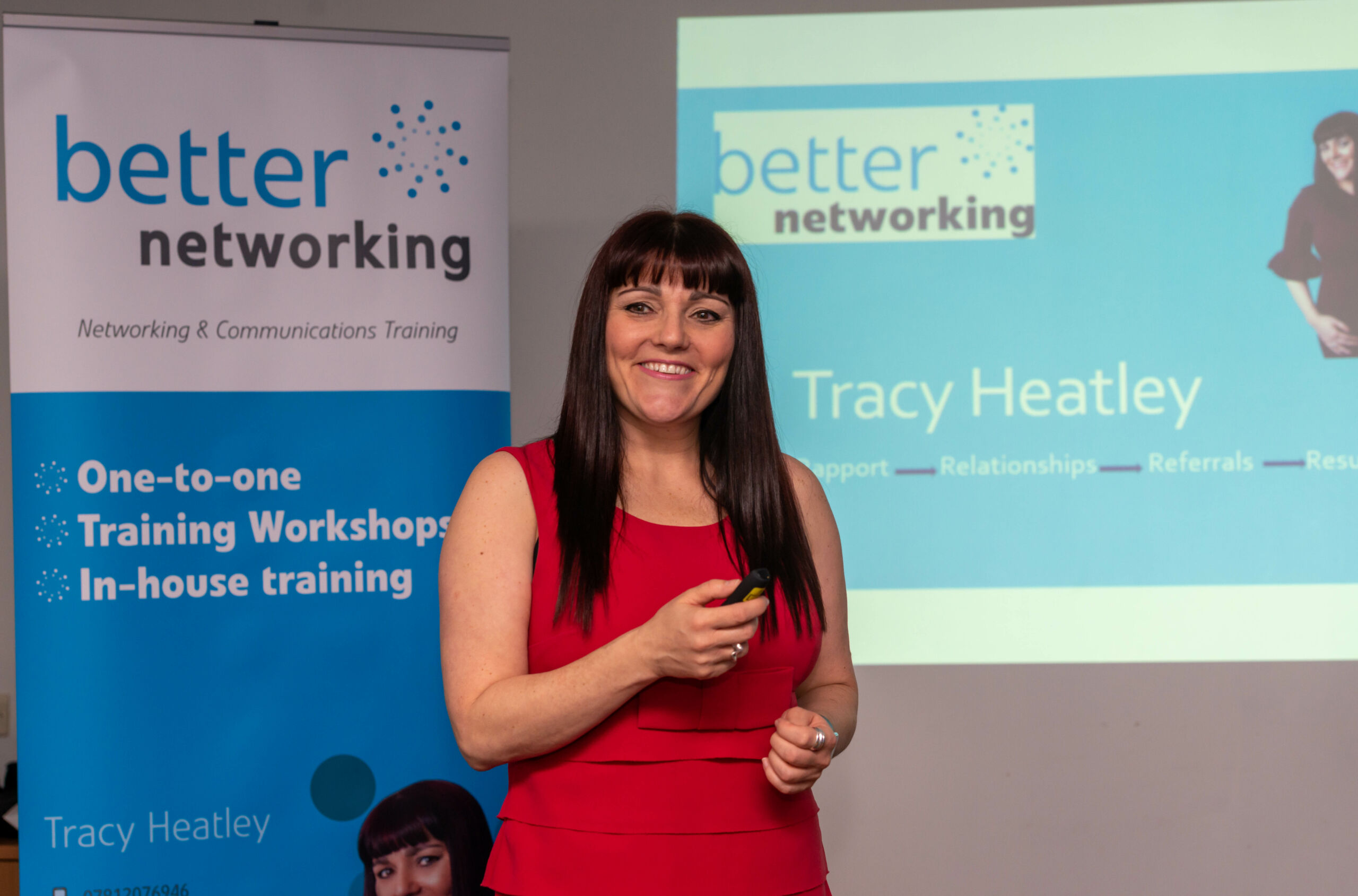 Guest Speaker Tracy Heatley In Action At A Business Event